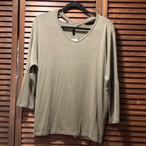 Market & Spruce Olive Claira Cross Back Knit Top
